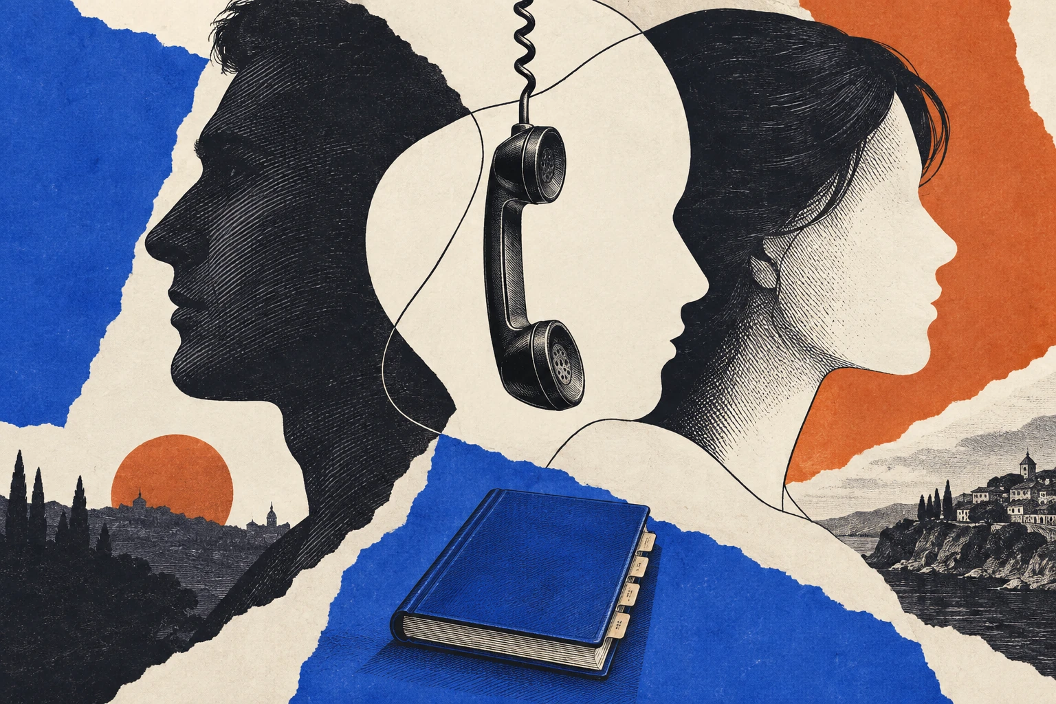 Print-inspired editorial collage of a speaking profile, a telephone and an independent verification route.